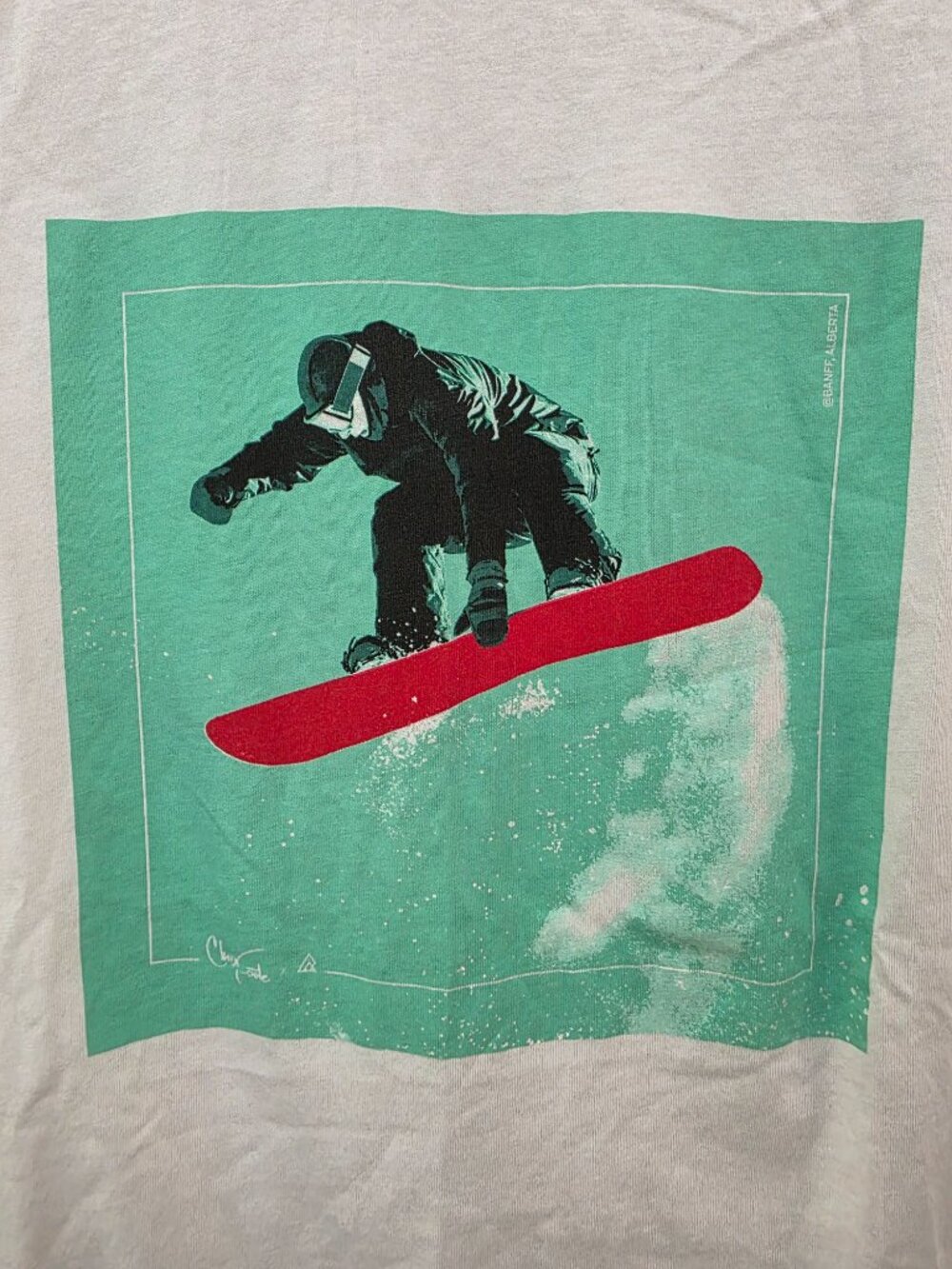 RP Zone White Snowboard Graphic T-Shirt – Men’s Small‎ Short Sleeve - Picture 2 of 7